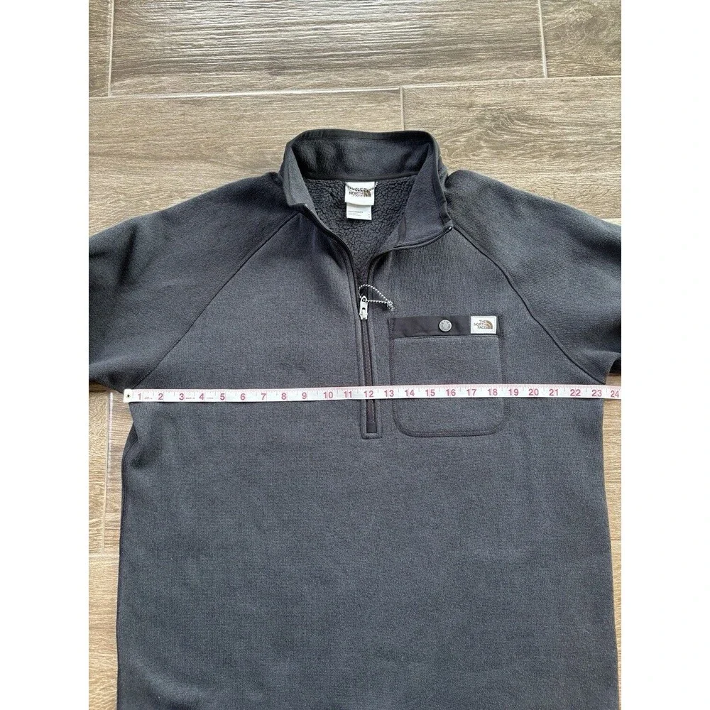 The North Face GORDON LYONS 1/4 Zip Sweater Knit Fleece Jacket‎ Black Size L EUC